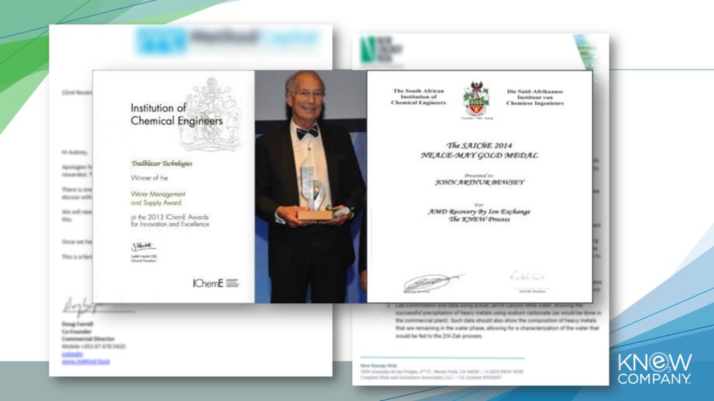 Award-winning KNeW Process Insights & Connect with Desalus - Food & Water Security: Desalus makes clean water and pure fertilizer from its zero-waste water treatment services offered to brackish water stewards including mines, municipalities and more. With a heart to address water and food security in regions with water challenges, Desalus operates powerful resource recovery systems including IChemE Award-winning ZIX-Zak ion-exchange and KNeW Process for over 99% water recovery with no brine or waste.